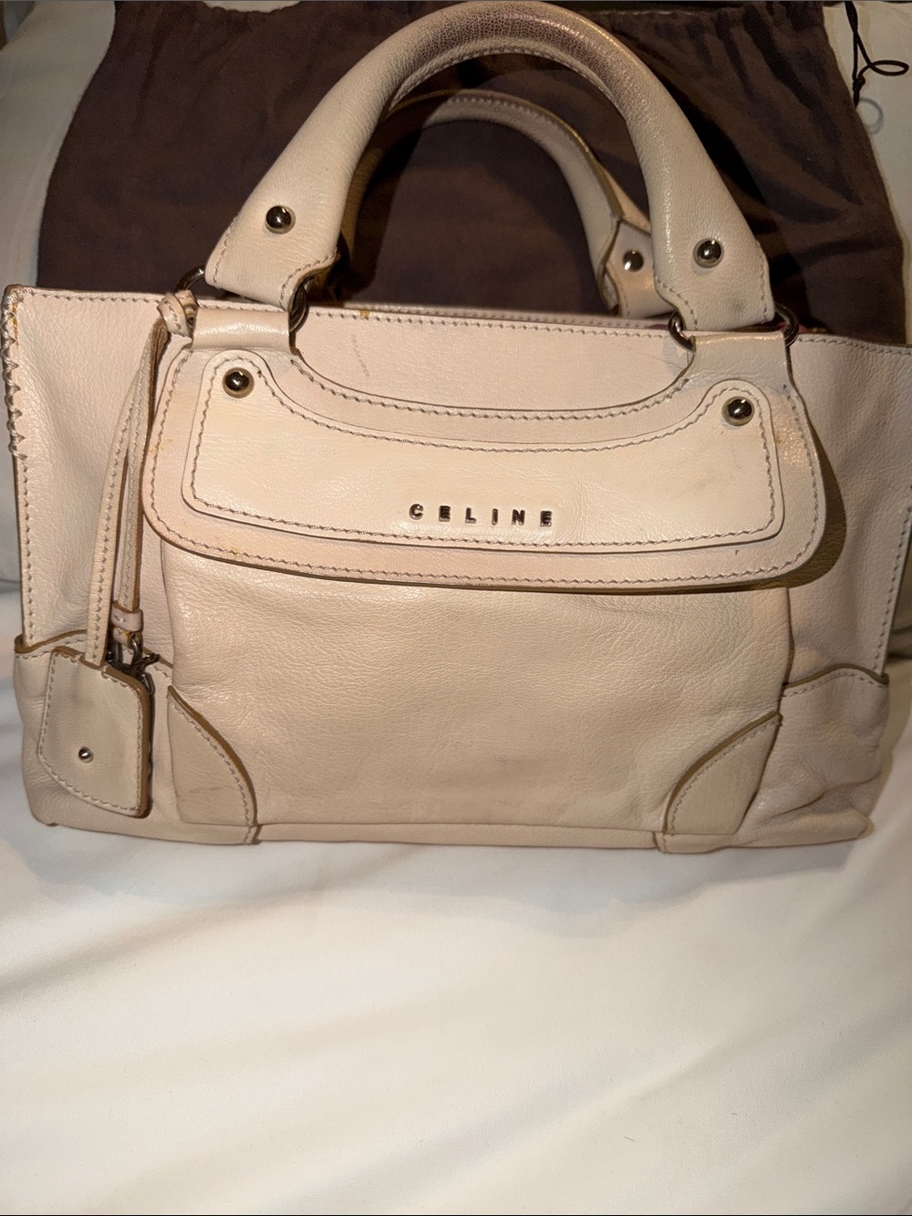 Celine Vintage Leather Boogie Bag Cream + COA & Dust Bag